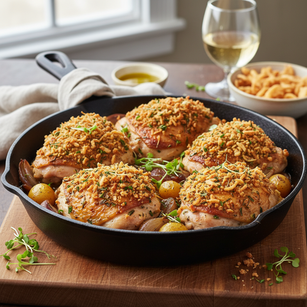 Crispy Onion Herb Chicken Bake recipe