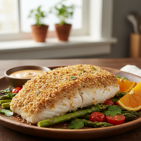 Crispy Orange-Graham Crusted Mahi Mahi recipe