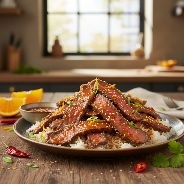 Crispy Orange Flank Steak Delight recipe