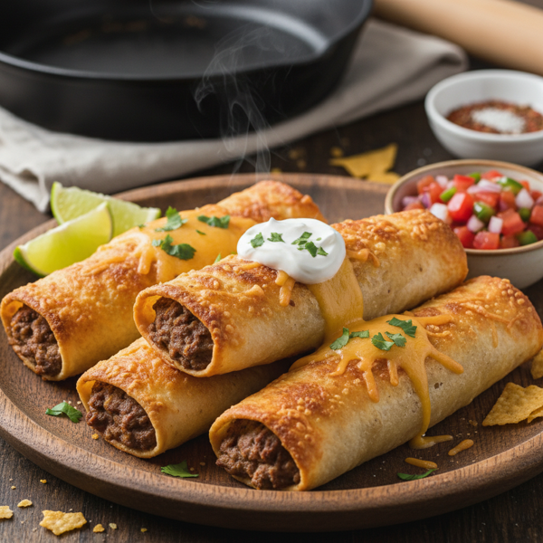 Crispy Oven-Baked Beef Chimichangas recipe