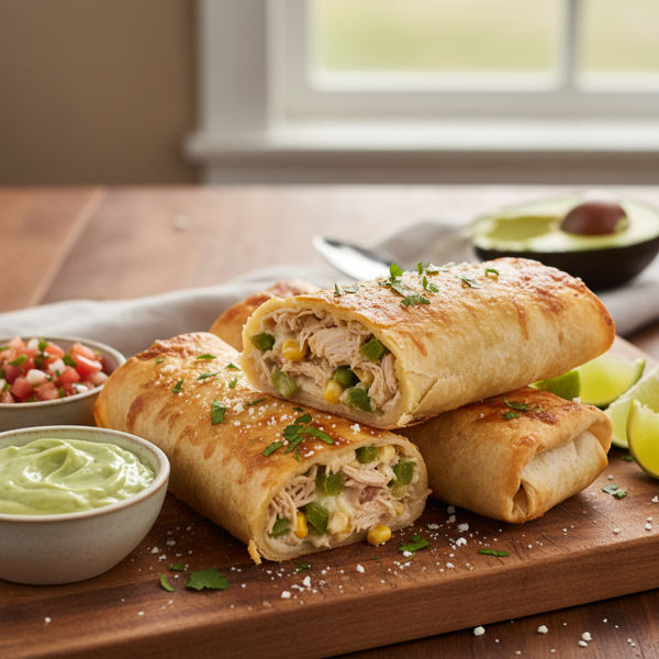 Crispy Oven-Baked Chicken Chimichangas recipe