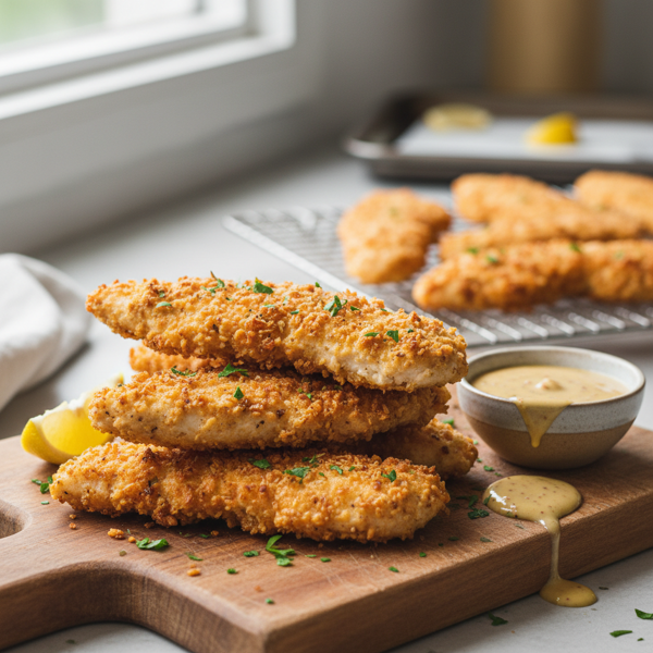 Crispy Oven-Baked Chicken Strips recipe