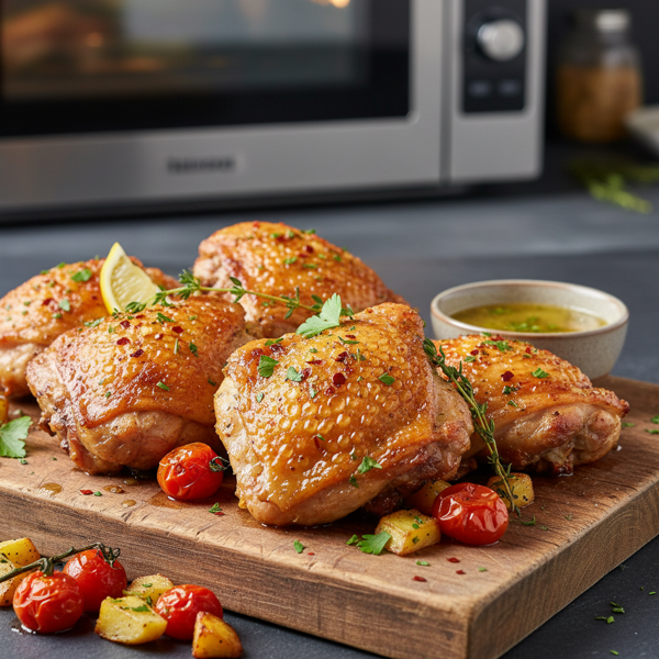 Crispy Oven-Baked Convection Chicken Thighs recipe