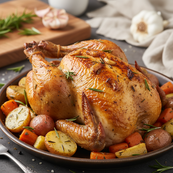 Crispy Oven-Baked Garlic Rosemary Chicken recipe