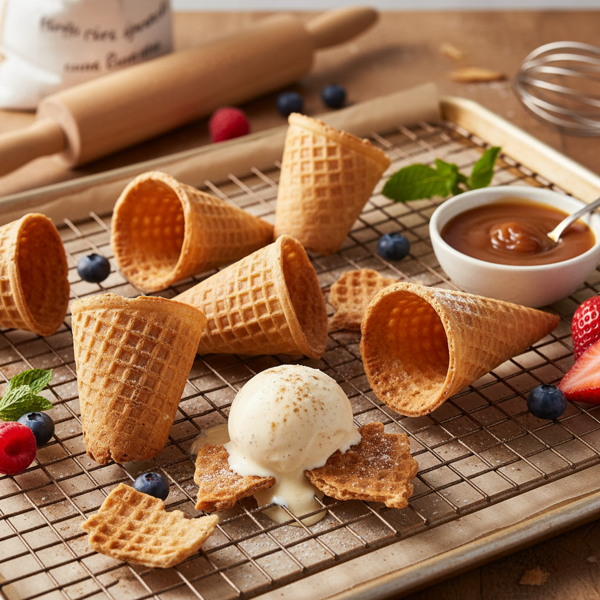 Crispy Oven-Baked Ice Cream Cones recipe