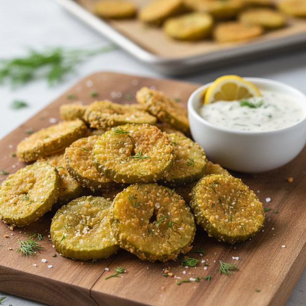 Crispy Oven-Baked Pickle Chips recipe