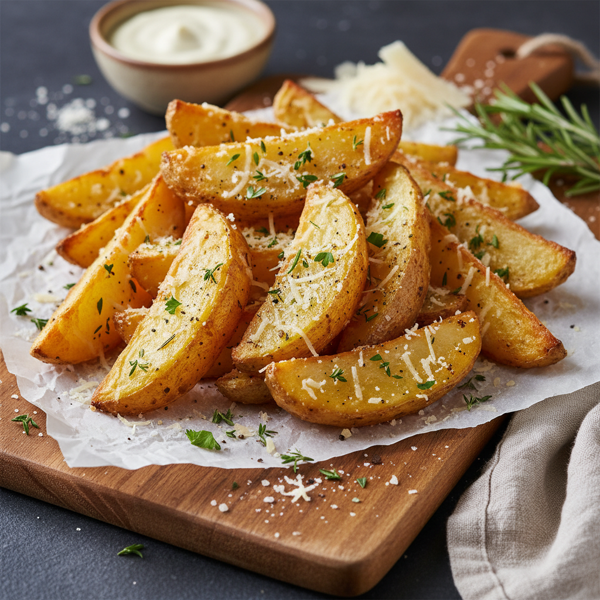 Crispy Oven-Baked Potato Wedges with Parmesan and Herbs recipe