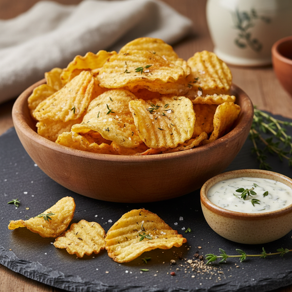 Crispy Oven-Baked Thyme Potato Chips recipe