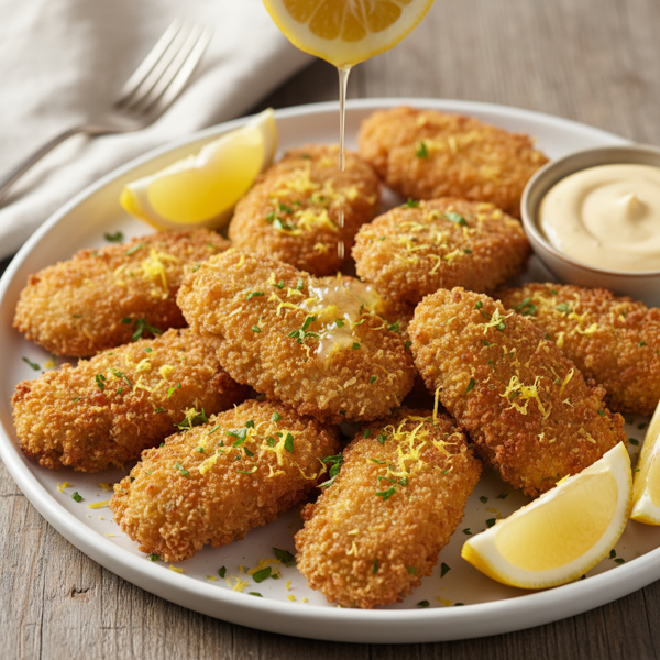 Crispy Pan-Fried Oysters with Lemon Zest recipe