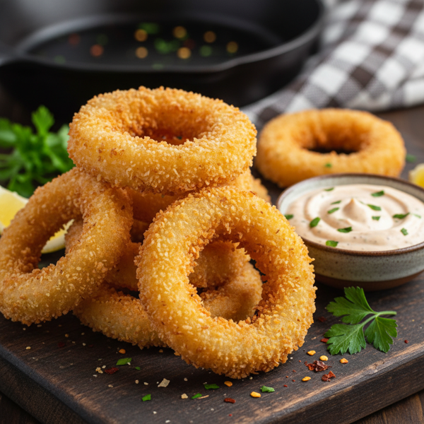 Crispy Panko-Battered Onion Rings recipe
