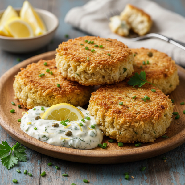 Crispy Panko-Golden Crab Cakes with Zesty Tartar Sauce recipe