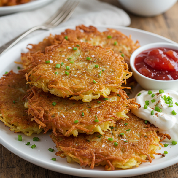 Crispy Parboiled Potato Latkes recipe