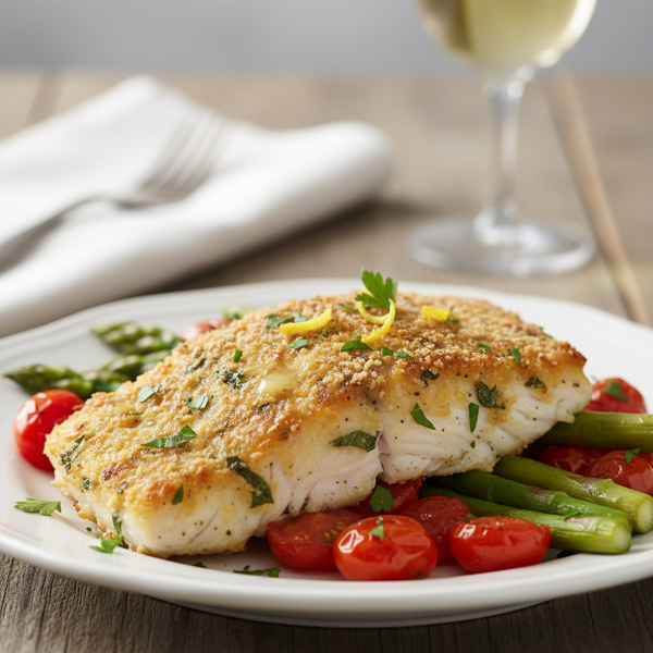 Crispy Parmesan-Basil Crusted Perch recipe