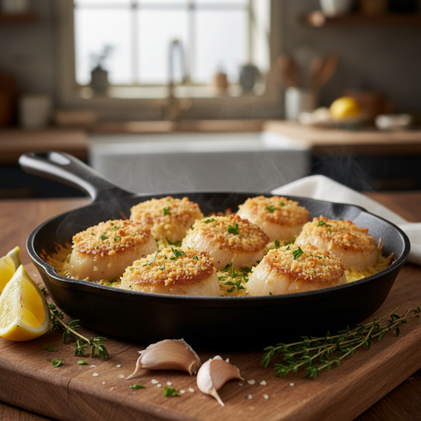 Crispy Parmesan-Broiled Scallops recipe
