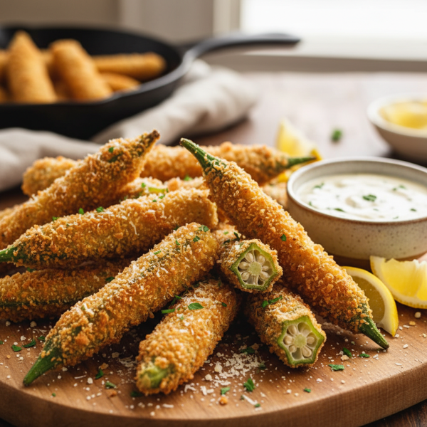 Crispy Parmesan-Crusted Fried Okra recipe