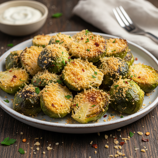 Crispy Parmesan Brussels Sprouts recipe