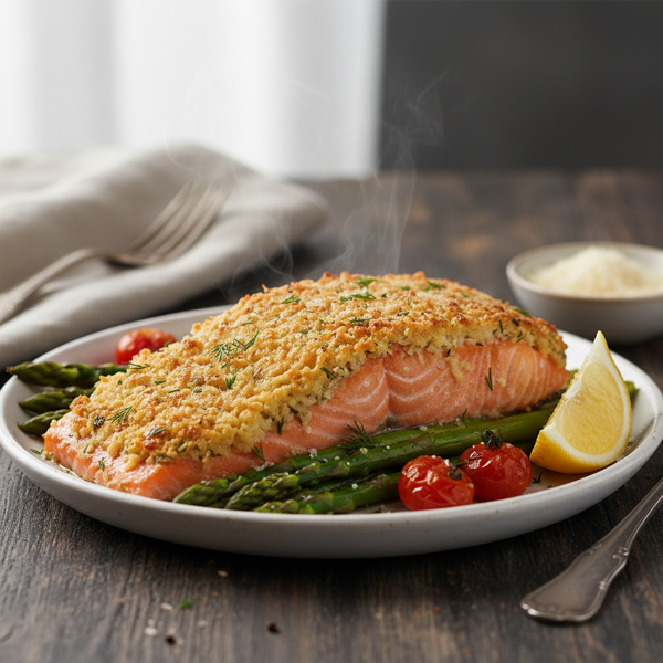 Crispy Parmesan Crusted Salmon recipe