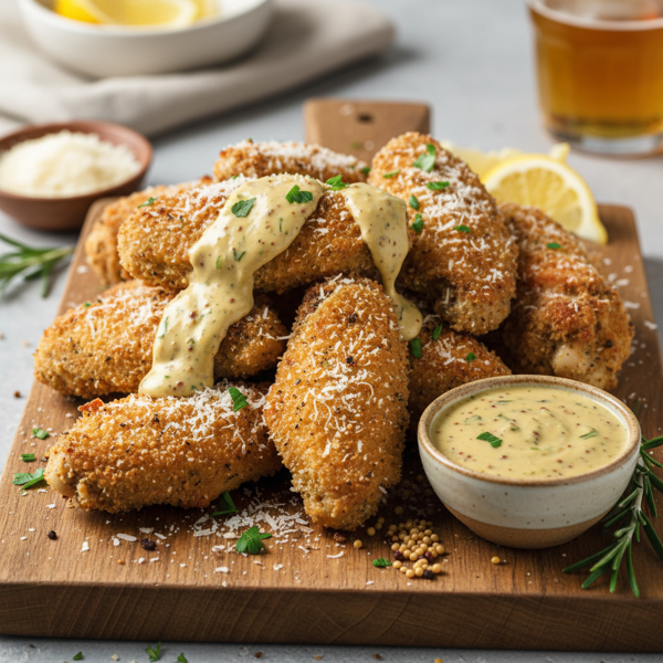 Crispy Parmesan Dijon Chicken Wings recipe