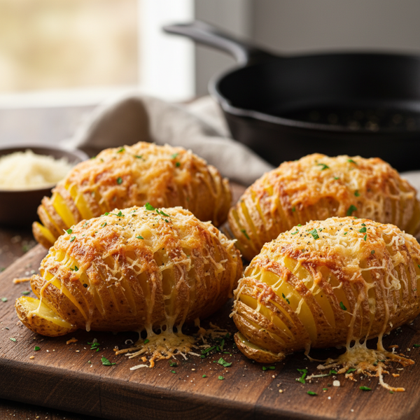 Crispy Parmesan Hasselback Potatoes recipe
