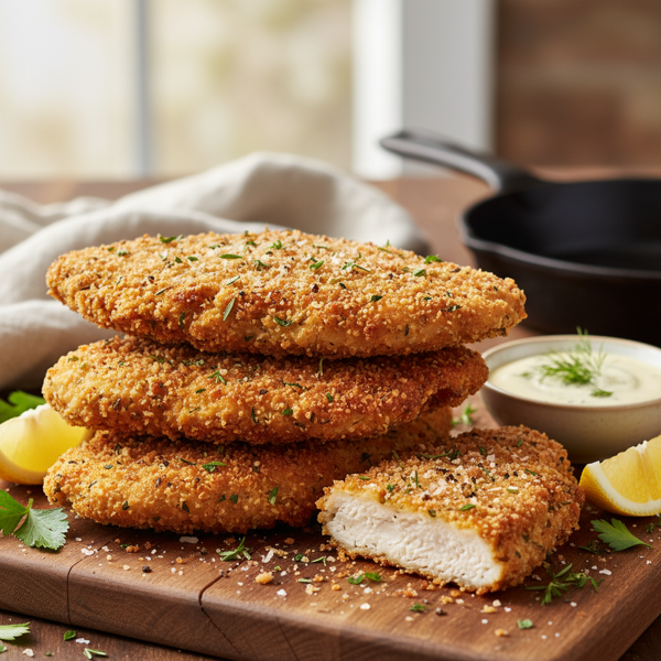 Crispy Parmesan Herb Chicken Cutlets recipe