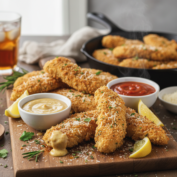 Crispy Parmesan Herb Chicken Tenders recipe