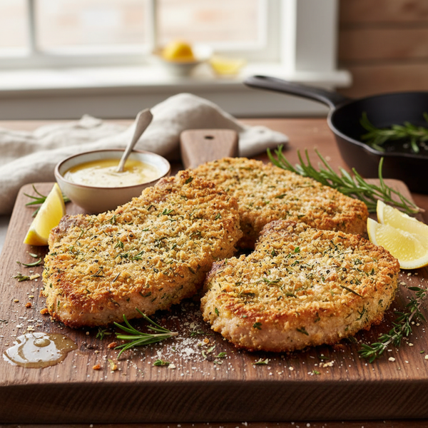 Crispy Parmesan Herb Pork Chops recipe