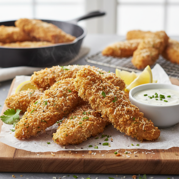 Crispy Parmesan Ranch Chicken Tenders recipe
