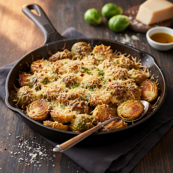 Crispy Parmesan Roasted Brussels Sprouts recipe