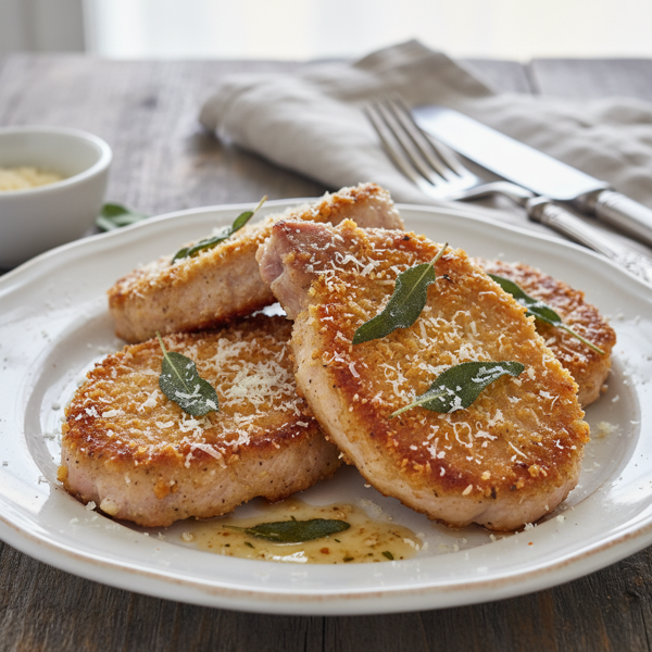 Crispy Parmesan Sage Pork Chops recipe