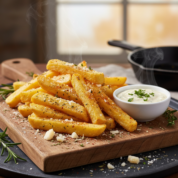 Crispy Parmesan Spiced Oven Baked Fries recipe