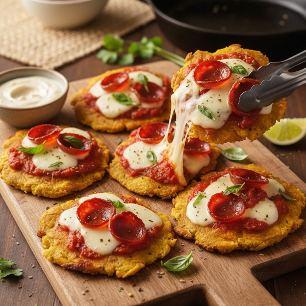 Crispy Patacón Pizzas recipe