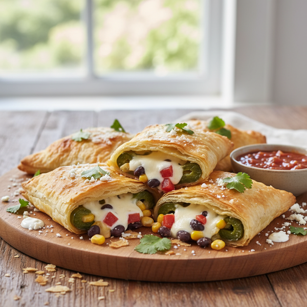 Crispy Phyllo Vegetarian Chiles Rellenos recipe