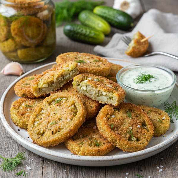Crispy Pickled Dilled Green Tomatoes recipe