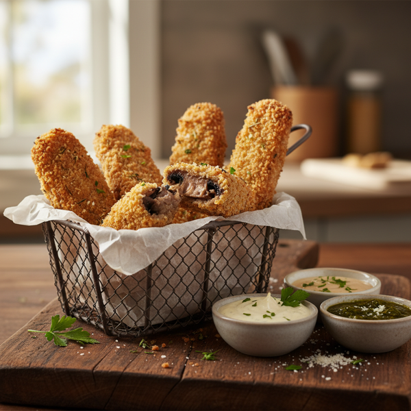 Crispy Portabella Mushroom Sticks recipe