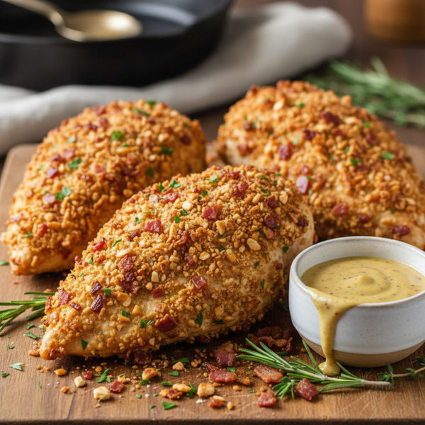 Crispy Pretzel-Bacon Crusted Chicken Breasts recipe