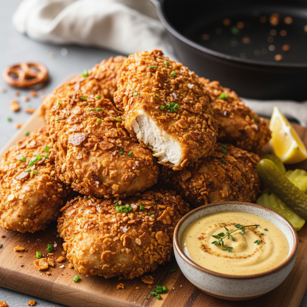 Crispy Pretzel-Crusted Fried Chicken recipe