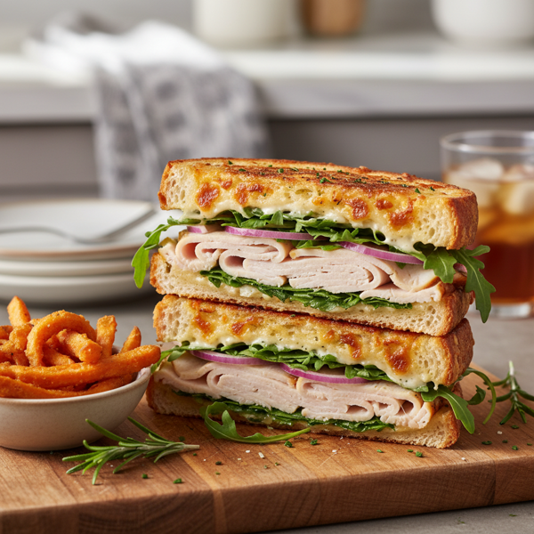 Crispy Provolone and Turkey Delight Sandwich recipe