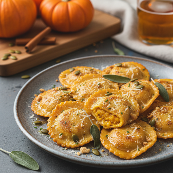 Crispy Pumpkin Delight Ravioli recipe