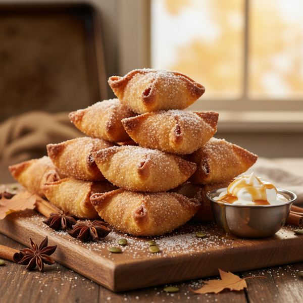 Crispy Pumpkin Pie Wontons with Cinnamon Sugar recipe