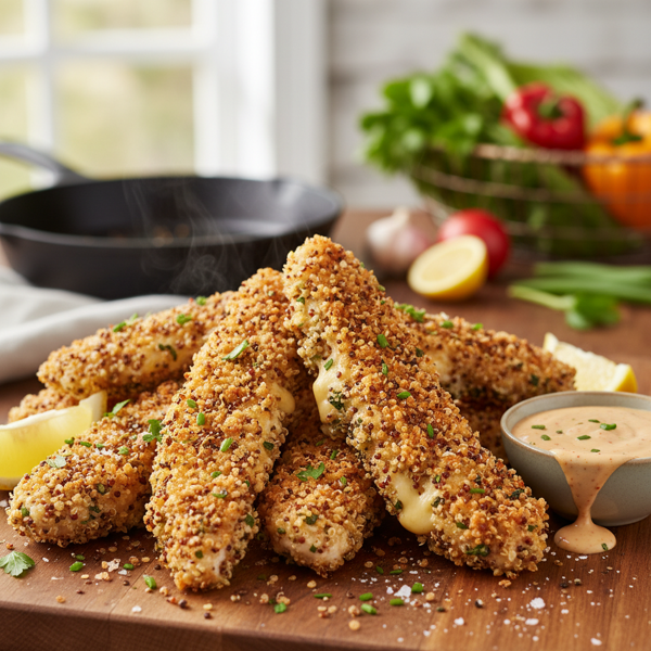 Crispy Quinoa-Crusted Chicken Strips recipe
