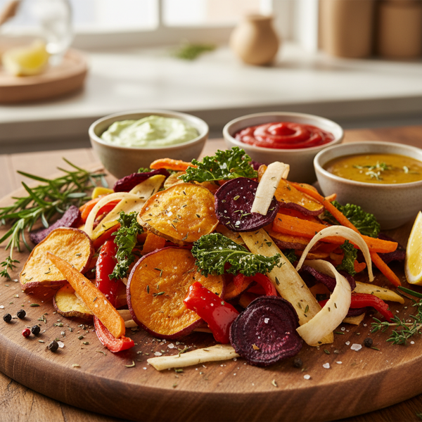 Crispy Rainbow Veggie Chips recipe