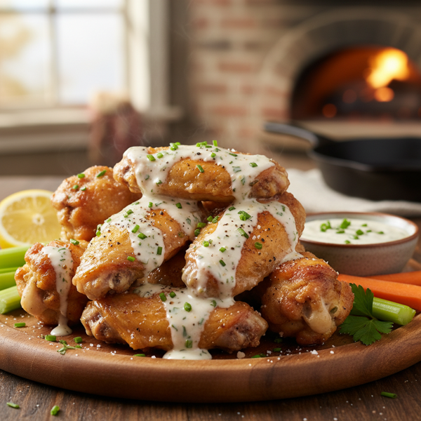 Crispy Ranch-Glazed Chicken Wings recipe