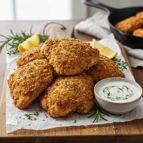 Crispy Ranch-Style Buttermilk Chicken Thighs recipe