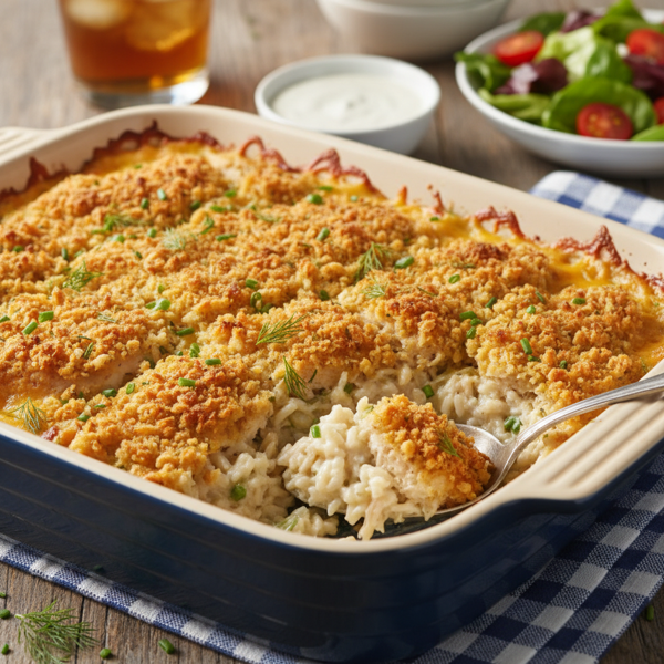 Crispy Ranch Chicken & Creamy Rice Casserole recipe