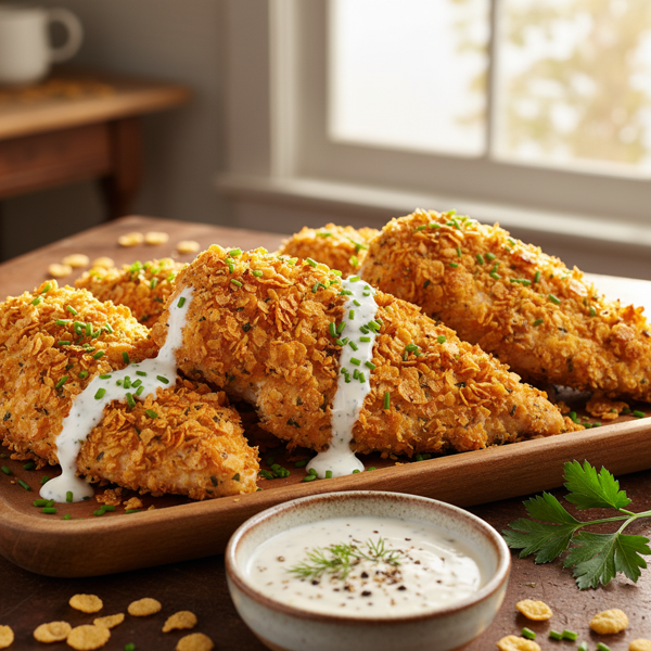Crispy Ranch Cornflake Chicken recipe