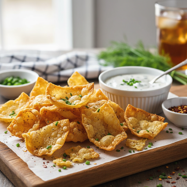 Crispy Ranch Wonton Chips recipe