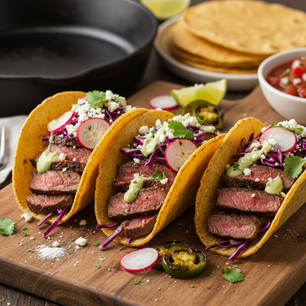 Crispy Ribeye Steak Tacos recipe