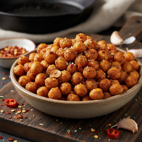 Crispy Roasted Chickpeas with Spicy Garlic Seasoning recipe