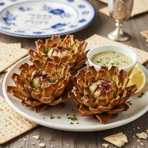 Crispy Roman Artichokes for Passover recipe