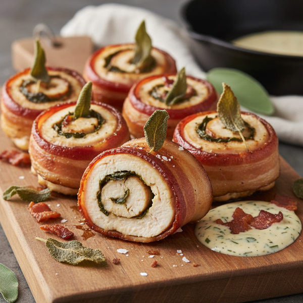 Crispy Sage and Bacon Chicken Roulades recipe